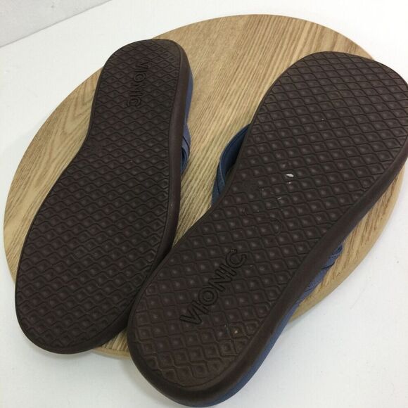 Vionic Womens Tide Patty Sandals Comfort Shoe Toe Post Thong Beach Pool Blue 12 - Picture 9 of 10